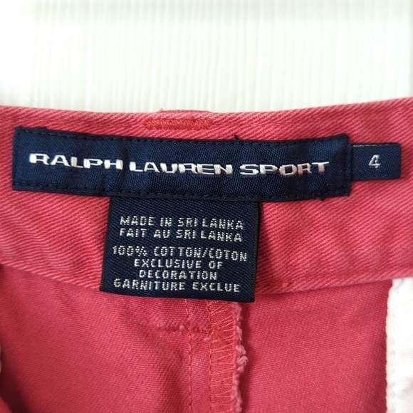 Ralph Lauren Sport Y2K Vintage Mid Rise Relaxed Fit Twill Shorts Faded Red 4 - Picture 4 of 10